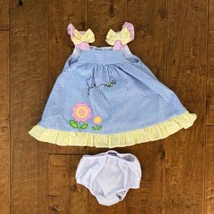 Blueberi Boulevard dress + bloomers size 3-6m